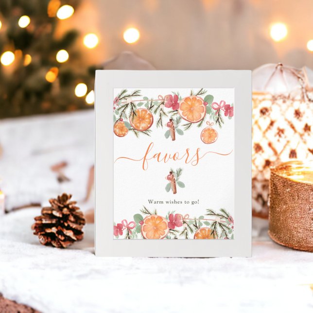 Boho Winter Dried Citrus Floral Bridal favours Poster (Boho Winter Dried Citrus Floral Bridal favors Poster)