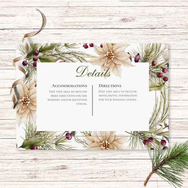 Boho Winter Greenery Boughs Reception Enclosure Card (Creator Uploaded)