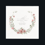 Boho Winter Greenery Red Floral 70th Birthday Napkin<br><div class="desc">Modern sage green watercolor Boho botanical frame is accented with small poinsettia flowers.</div>