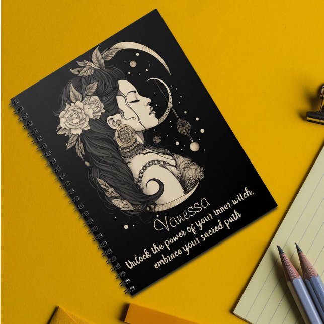 Boho Witchy Vibes in Black And Tan Notebook (Creator Uploaded)