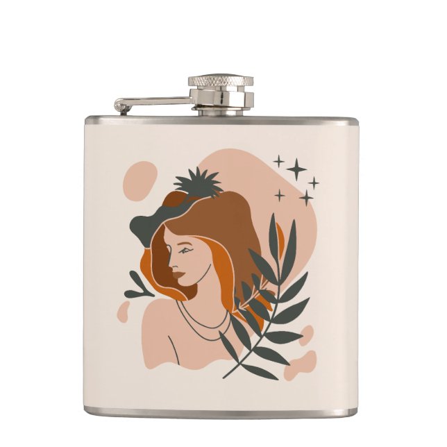 Boho Woman Stars Hip Flask (Front)