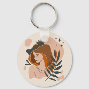 Boho Woman Stars Key Ring
