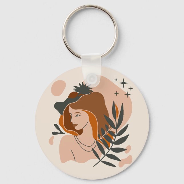 Boho Woman Stars Key Ring (Back)