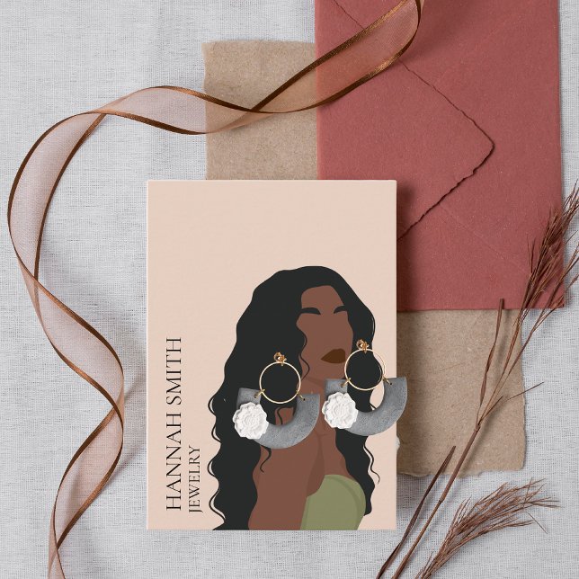Boho Woman Stud Earring Display Business Card (Creator Uploaded)