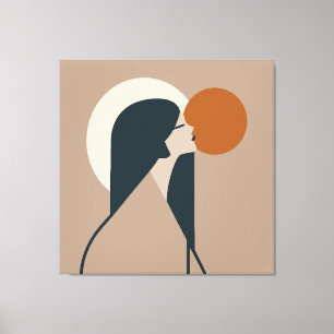 Boho Woman Sun Canvas Print