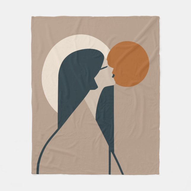 Boho Woman Sun Fleece Blanket (Front)