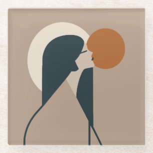 Boho Woman Sun Glass Coaster