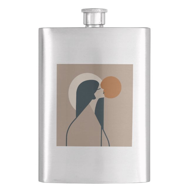 Boho Woman Sun Hip Flask (Front)