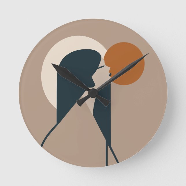 Boho Woman Sun Round Clock (Front)