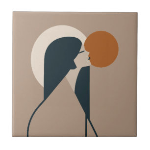 Boho Woman Sun Tile