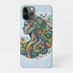 Boho Women Mind Body Soul Abstract Brain Art iPhone 11 Pro Case
