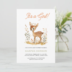 Boho Woodland Animal Baby Shower Invitation