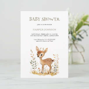 Boho Woodland Animal Baby Shower Invitation