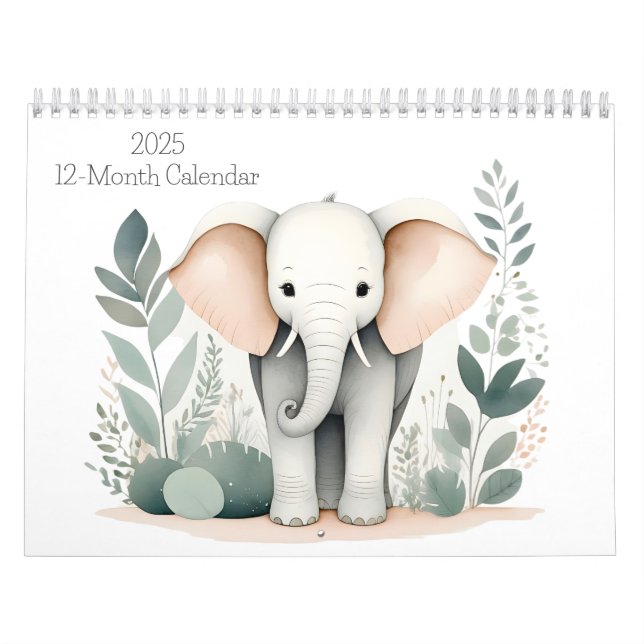 Boho Woodland Animals 2025 Calendar 12 Months (Cover)