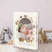 Boho Woodland Animals Baby Photo Block