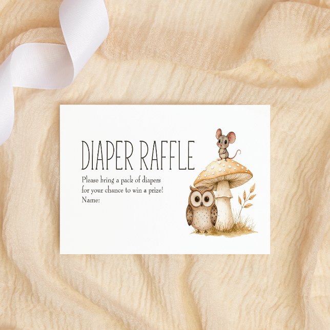 Boho Woodland Animals Baby Shower Diaper Raffle Card (Creator Uploaded)