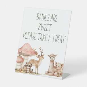 Boho Woodland Animals Baby Shower Favour Pedestal Sign
