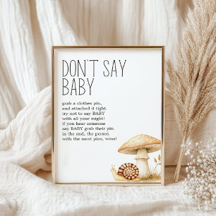 Boho Woodland Animals Baby Shower Game Sign
