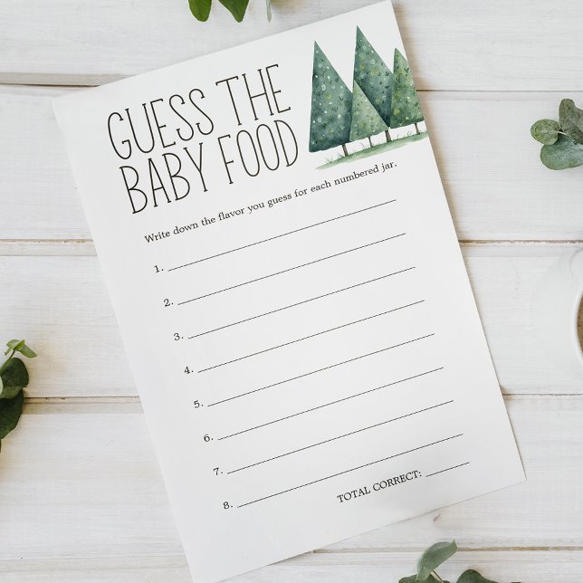 Boho Woodland Animals Baby Shower Guess Food Game Flyer (Creator Uploaded)