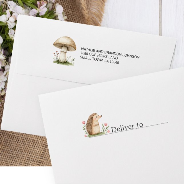 Boho Woodland Animals Baby Shower Invitation Envelope (Creator Uploaded)