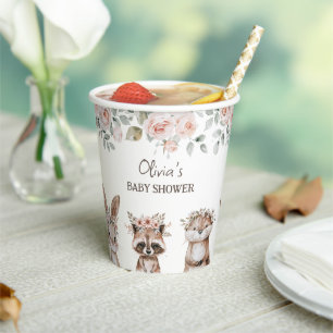 Boho Woodland Animals Baby Shower Paper Cups