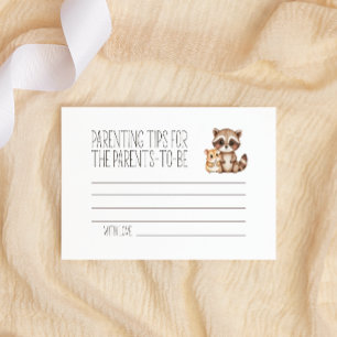 Boho Woodland Animals Baby Shower Parenting Tips Card