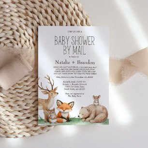 Boho Woodland Animals By Mail Baby Shower Invitation