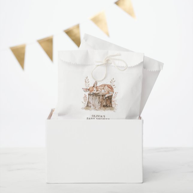Boho Woodland Animals & Floral Baby Shower Favour Bags (Party)