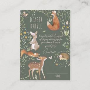 Boho Woodland Animals Forest Baby Shower Diaper Enclosure Card