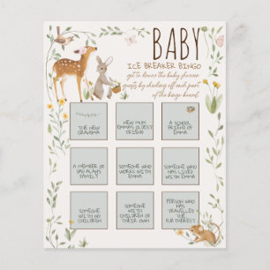 Boho Woodland Animals Forest Baby Shower Game
