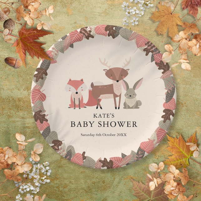 Boho Woodland Animals Forest Baby Shower Paper Plate (Boho Woodland Animals Forest Baby Shower Paper Plates)