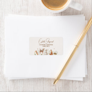 Boho Woodland Animals Forest Friends Baby Shower Label