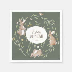 Boho Woodland Animals Forest Friends Baby Shower Napkin