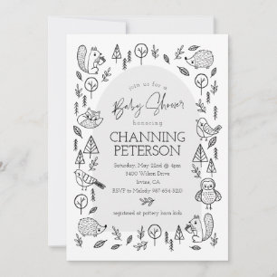 Boho Woodland Animals Invitation
