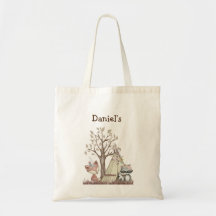 Boho Woodland Animals Nursery Tote Bag