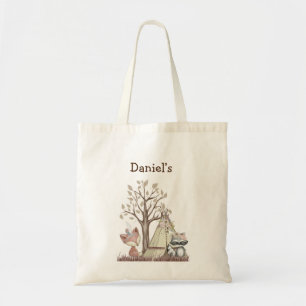 Boho Woodland Animals Nursery Tote Bag 