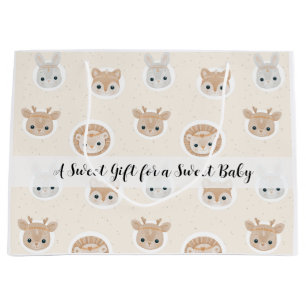 Boho Woodland Animals Pattern Baby Shower Gift Bag