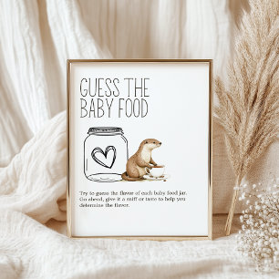 Boho Woodland Animals Shower Guess Baby Food Sign