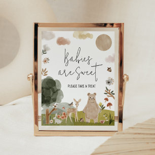 Boho Woodland Baby Shower Babies are Sweet Poster