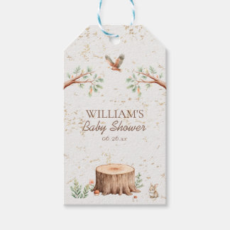 Boho Woodland Baby Shower Backdrop Personalised Gift Tags