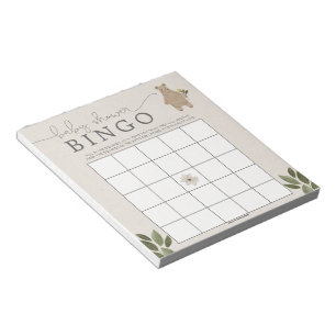 Boho Woodland Baby Shower Bingo 40 Sheets Notepad