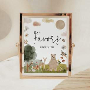 Boho Woodland Baby Shower Favors Poster