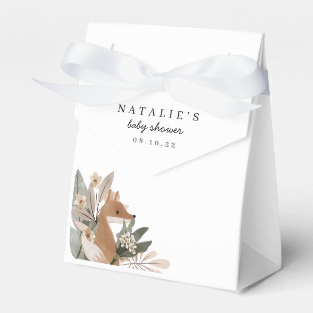 Boho Woodland Baby Shower Favour Box (Front Side)