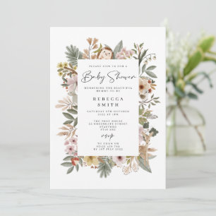 Boho Woodland Baby Shower Invitation