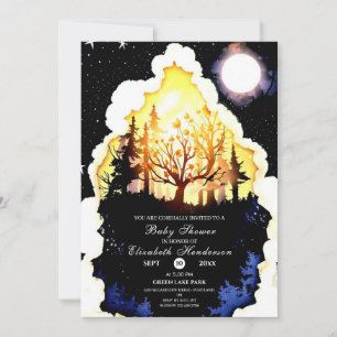 Boho Woodland Baby Shower Invitation