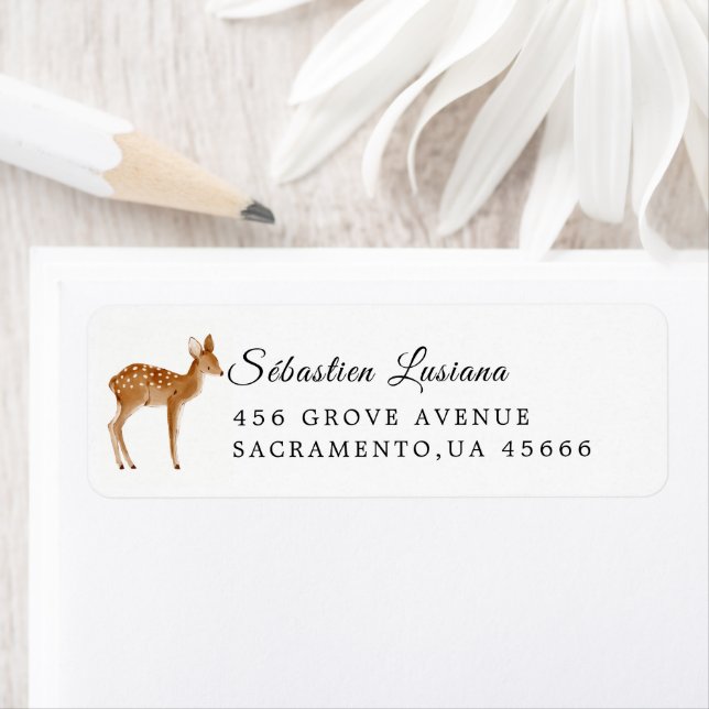Boho Woodland  Baby Shower Return Address (Insitu)