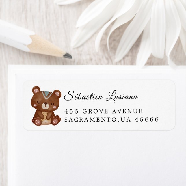Boho Woodland  Baby Shower Return Address (Insitu)