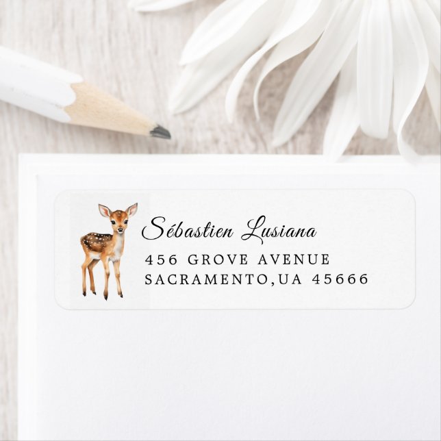 Boho Woodland  Baby Shower Return Address (Insitu)