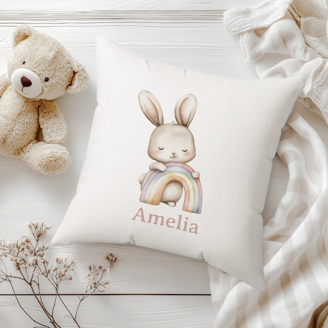 Boho Woodland Bunny Rainbow Nursery Cushion (Creator Uploaded)