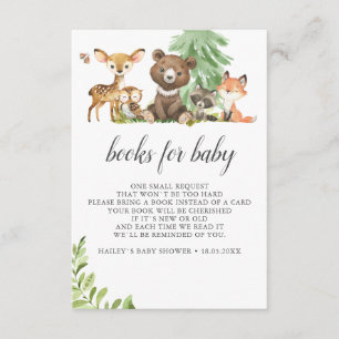 Boho Woodland Cute Animals Books For Baby Enclosure Card